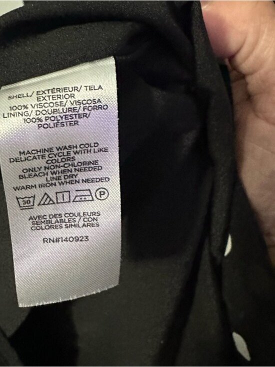 LOFT Polka Dot Midi Dress Black White Ruched Tiered Size 12 Coquette - Picture 9 of 12